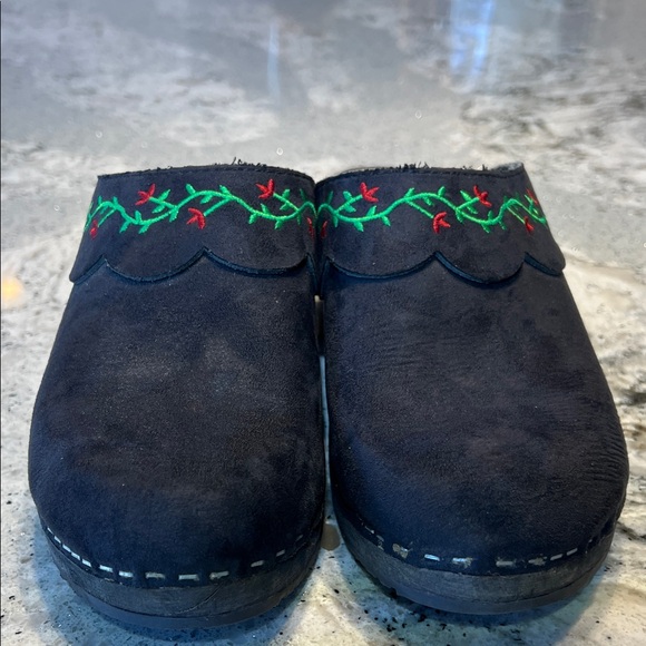 Vintage Hanna Andersson Swedish Wooden Black Suede Clogs Size EU40 - Picture 4 of 8